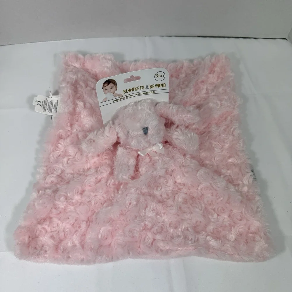 Blankets and Beyond Pink Bunny Security Lovey Soft Plush‎ 13x13 Adorable Nunu